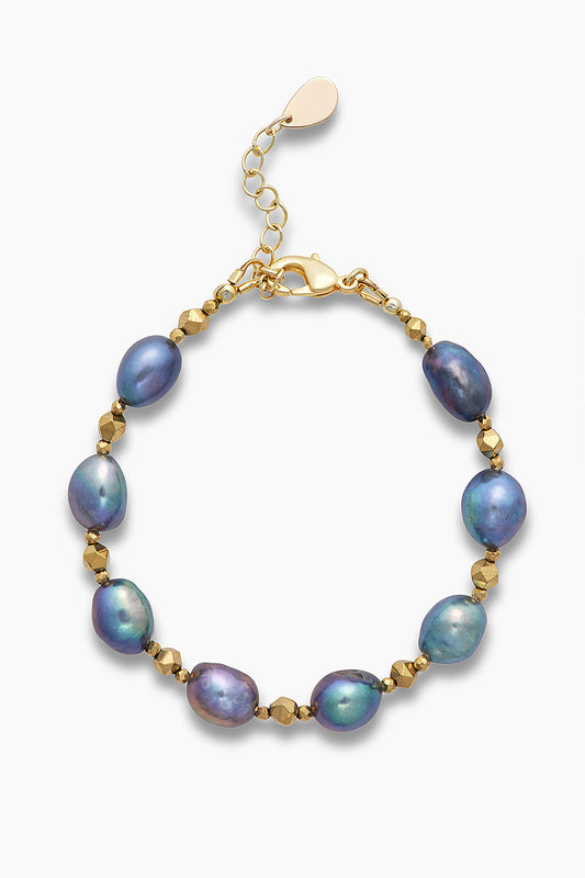 Sylvia bracelet with peacock blue freshwater pearls